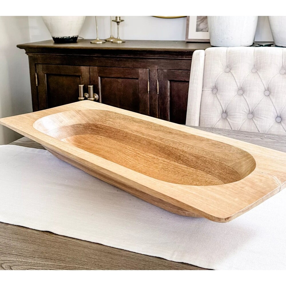 Simply Stunning 30" Oversized Dough Bowl by Janine Graff Natural Finish